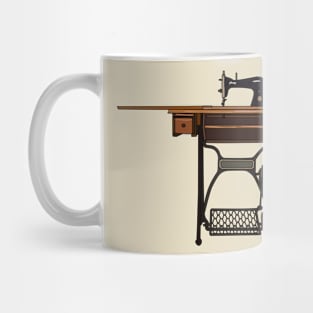 Sewing machine cartoon illustration Mug